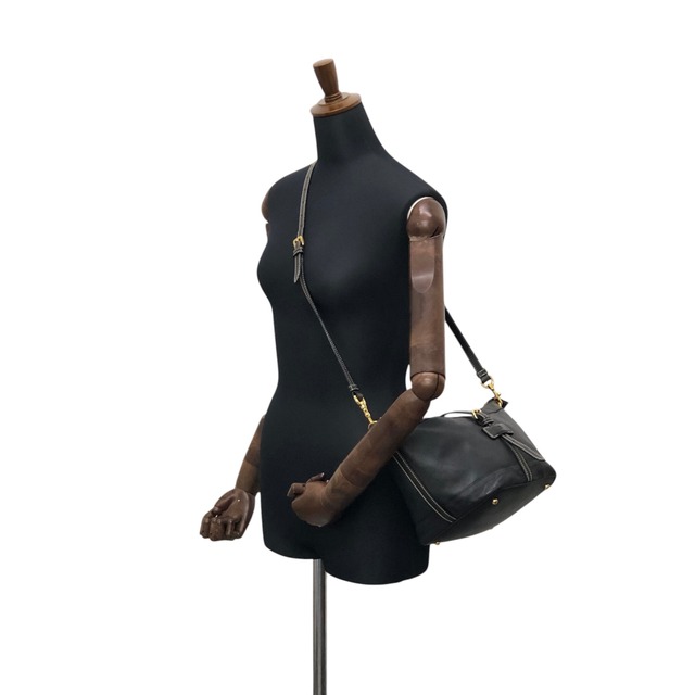 LOEWE ロエベ ショルダーバッグ ブラック フロントバックル 2way レザー vintage ヴィンテージ オールド pszdm6