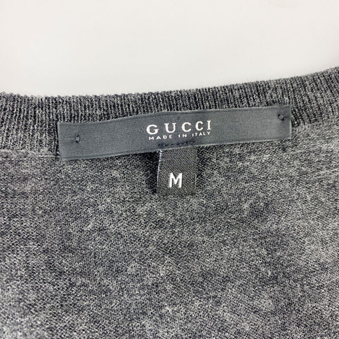 ☆美品/高級生地☆ GUCCI グッチ ウール100％ GG柄 アーガイル ダイヤ 
