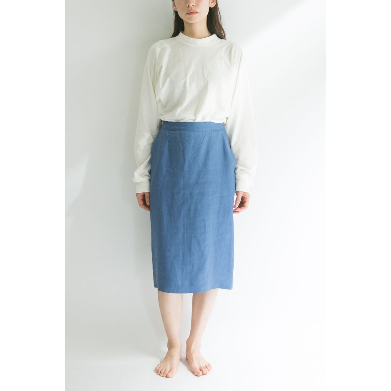 【HERNO】Made in Italy linen classic skirt（ヘルノ イタリア製リネンクラシックスカート）5d