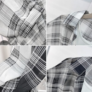 チェック シアー シャツ レディース 長袖 トップス 春夏 羽織り きれいめ 大人 かわいい おしゃれ 透け感 カジュアル 大人可愛い 大人女子