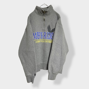 【JANSPORT】メキシコ製 カレッジ エンブリーリドル　航空大学 Embry-Riddle Aeronautical University ロゴ ハーフジップ スウェット プルオーバー MEDIUM ジャンスポーツ US古着