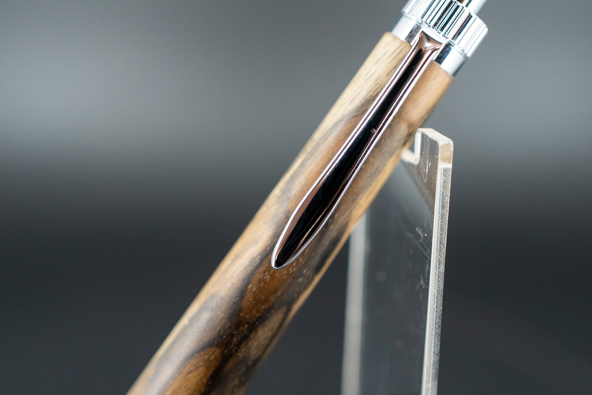 【魅惑の黒い紋様】黒柿 孔雀杢 特上 silver BP