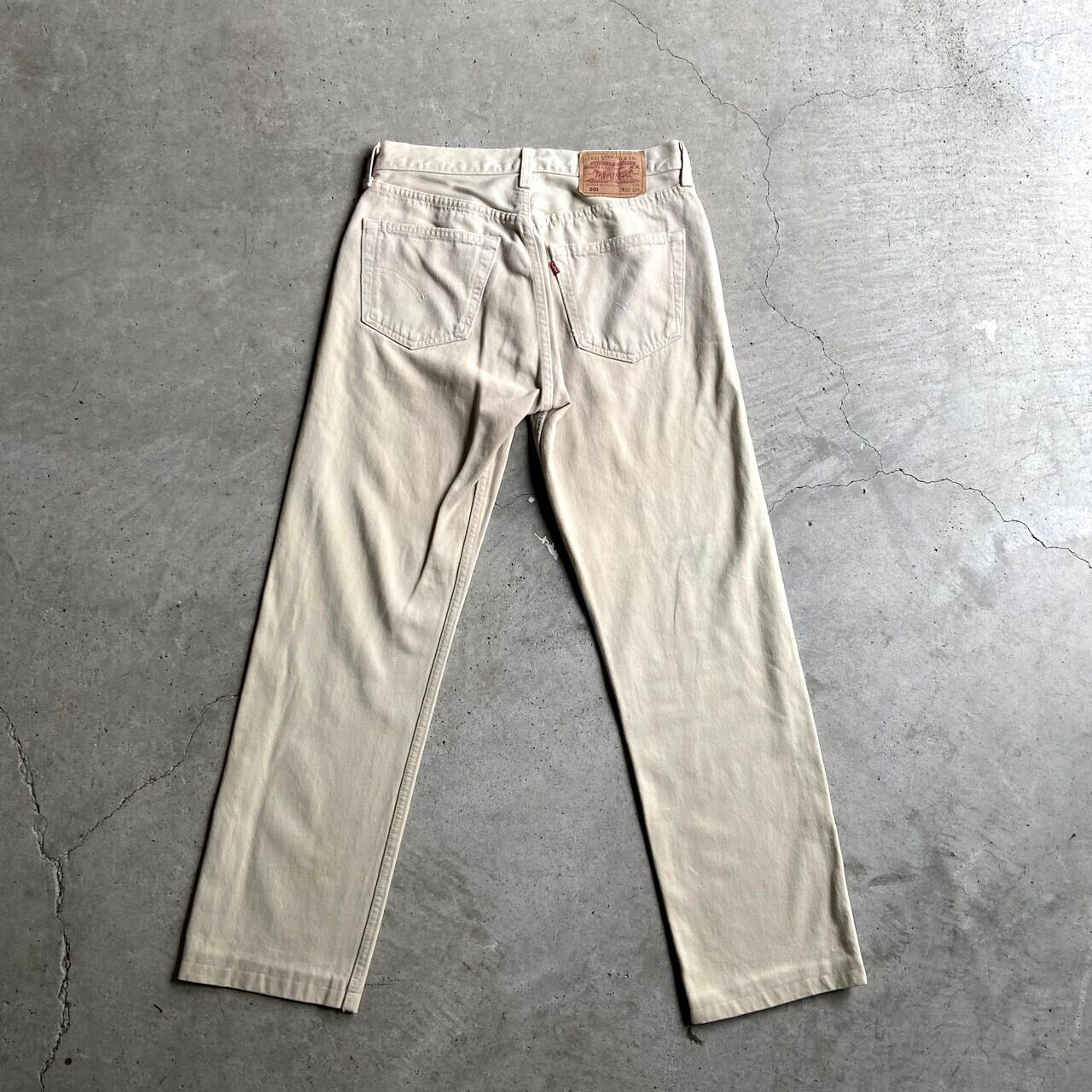 レアカラー Levi's501 ベージュ USA製 90s 80s ヴィンテージ USA製 90s Levi's 501 Over Dyed Denim Pants ベージュ W31×L30