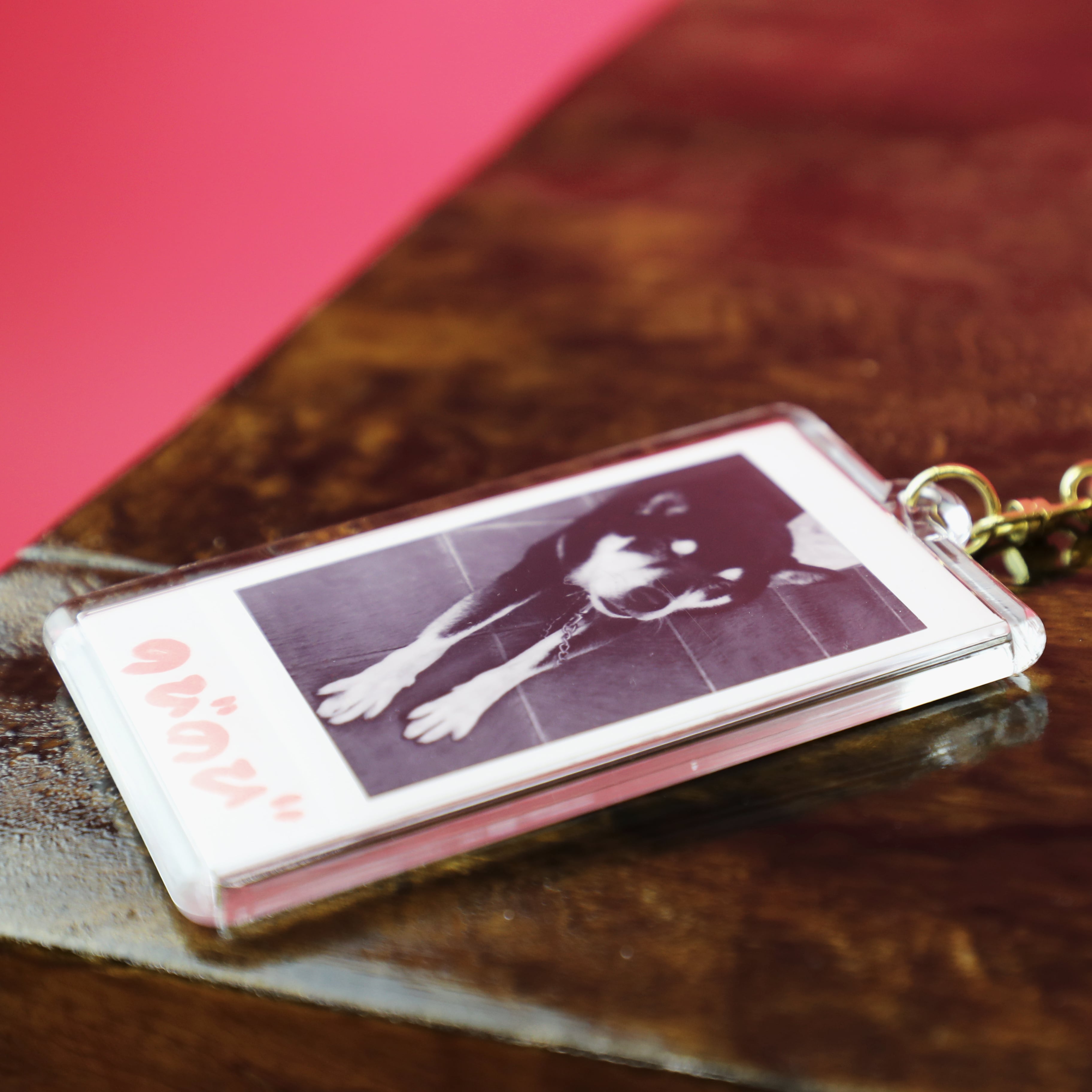 透明感・高級感ある厚みアクリル チェキフォトキーホルダー [シルバー  