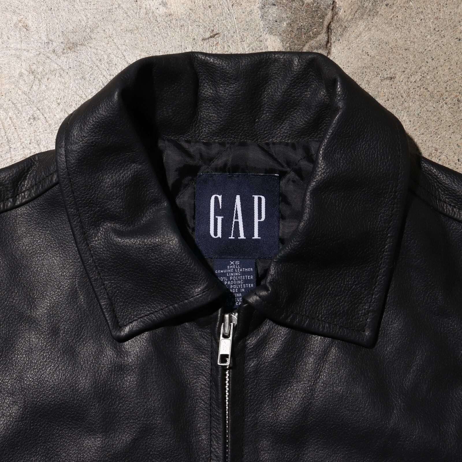 美品 XS OLD GAP 90s レザージャケット オールドギャップ 黒 本革 