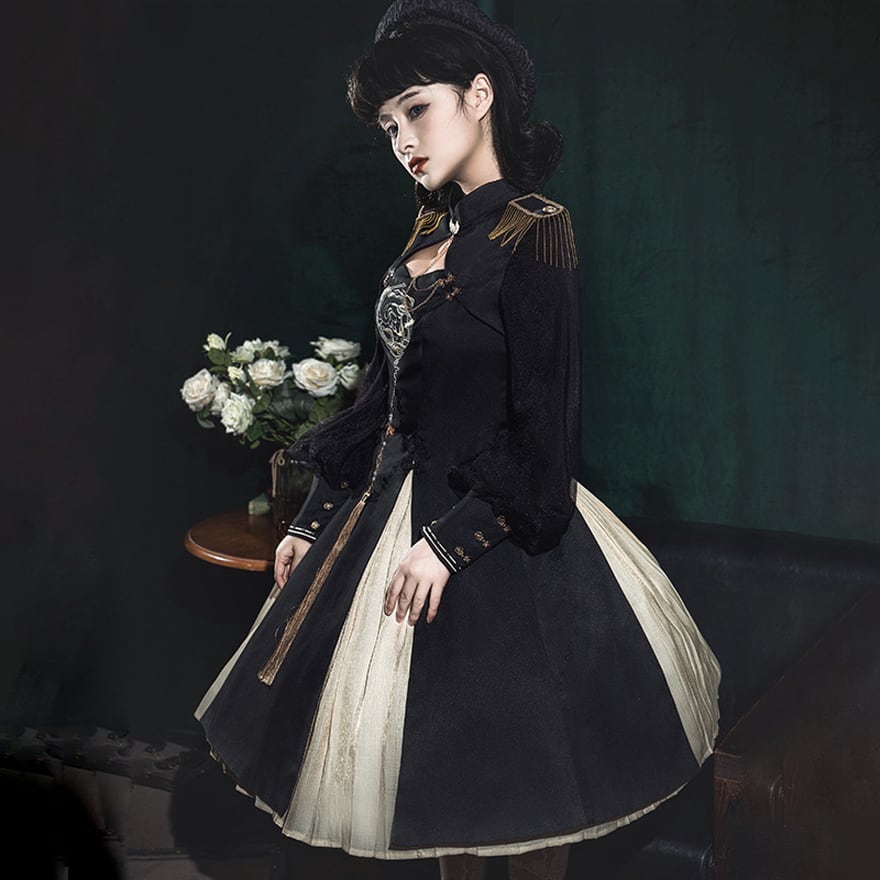 lolita カッコイイ 軍服風 ロリータ スカートセット　L27＃ 楽天市場】ロリータ 軍ロリ スカート セット プリーツスカート