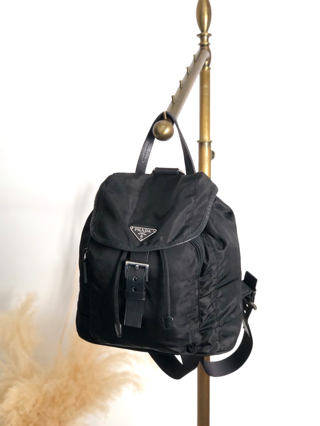 PRADA プラダ ハンドバッグ ブラック トライアングルロゴ ナイロン トートバッグ vintage ヴィンテージ オールド zahf6a