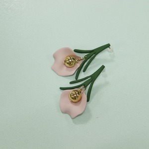 PIERCINGS || 【通常商品】SINGLE FLOWER PIERCING || 1 PAIR || PINK GREEN || FCF099