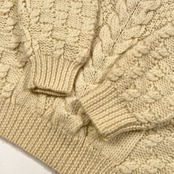 90s Jantzen OUTSIDE BRUNCH フィッシャーマン風 ウールニットセーター サイズ M /アイボリー/ビンテージ