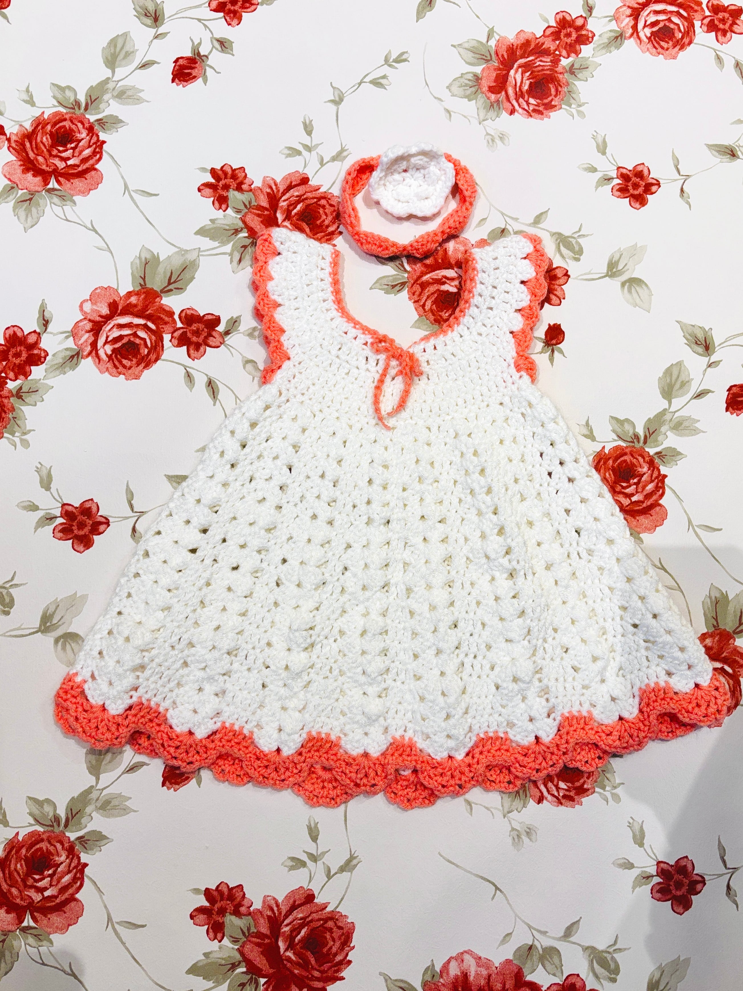 【KIDS vintage】crochet tunic hair band . about 2-5y