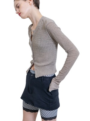 PERVERZE パーバーズ /Silk Thin Cable Knit Cardigan ¥27,500-  / カーディガン