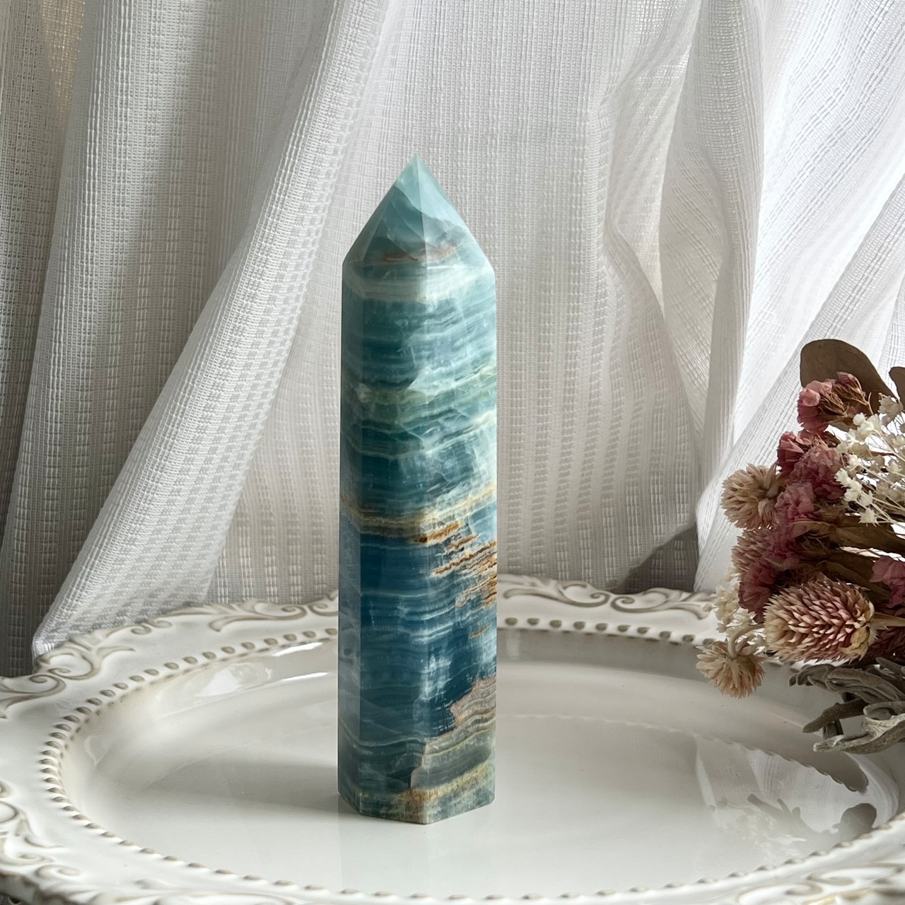 ブルーオニキスタワー0607*天然石ポイント*天然石インテリア*置き物