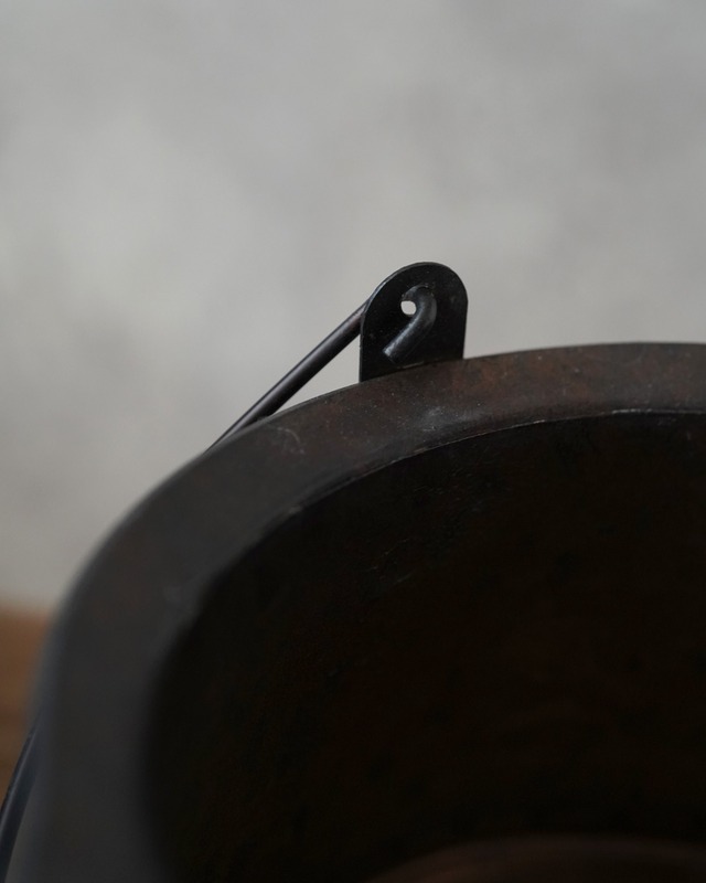 【ブリキ植木鉢】 ディープハンドルラウンド S　φ15cmxH12cm