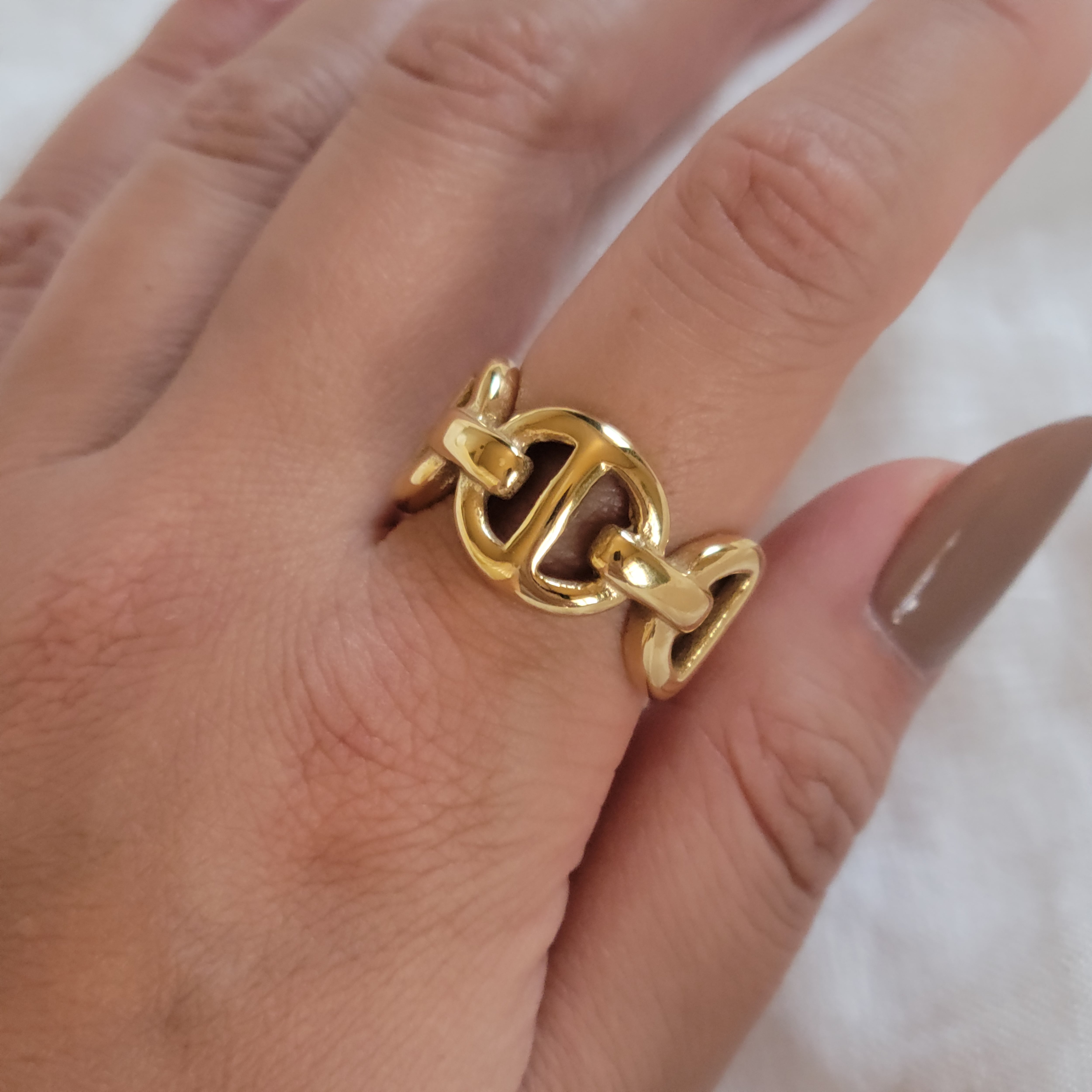 013 Gilded Link Ring｜アンカーチェーン デザイン ゴールド