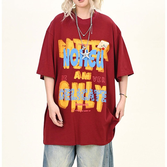 カラースプレーカレッジオーバーTシャツ 2col   R01745