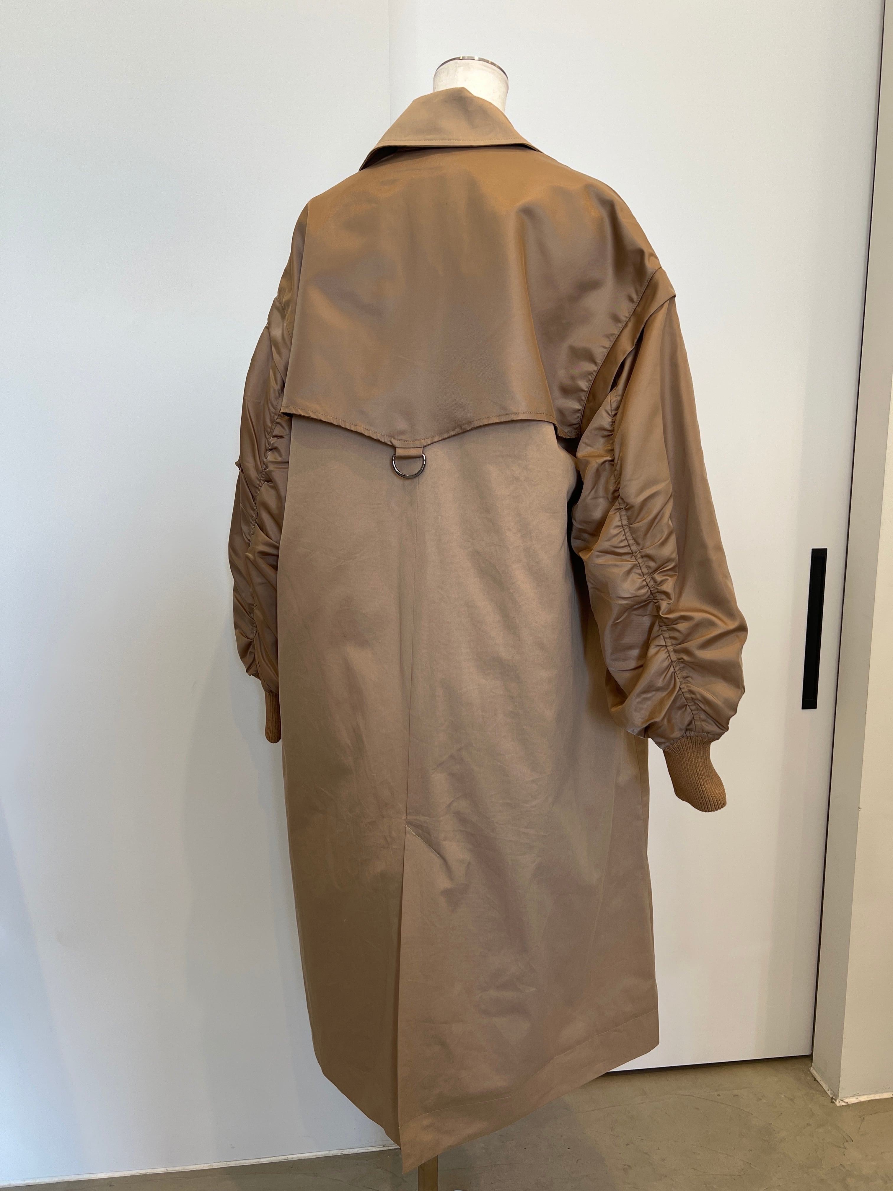 【SELECT】MA-1スリーブビッグカラーロングコート 24-0187