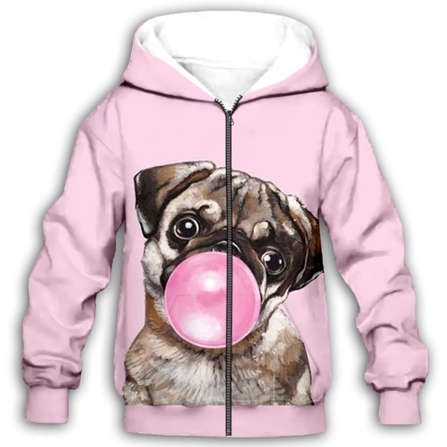 Kids hoodie  -pink balloon-  with zipper　　hd16