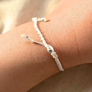 つけっぱなし ブレスレット ミサンガ 水に強い 金属アレルギー配慮 ステンレス  紐 シルバー 切れにくい 足首 アンクレット おしゃれ