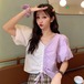 ✞ シャツブラウスカラーギャザーショートVネックトップス ✞ゴスロリ SM ミリ 甘ロリ クラロリ 和ロリ エレガント 黒ロリ 姫ロリ 華ロリ BB-BB9260436