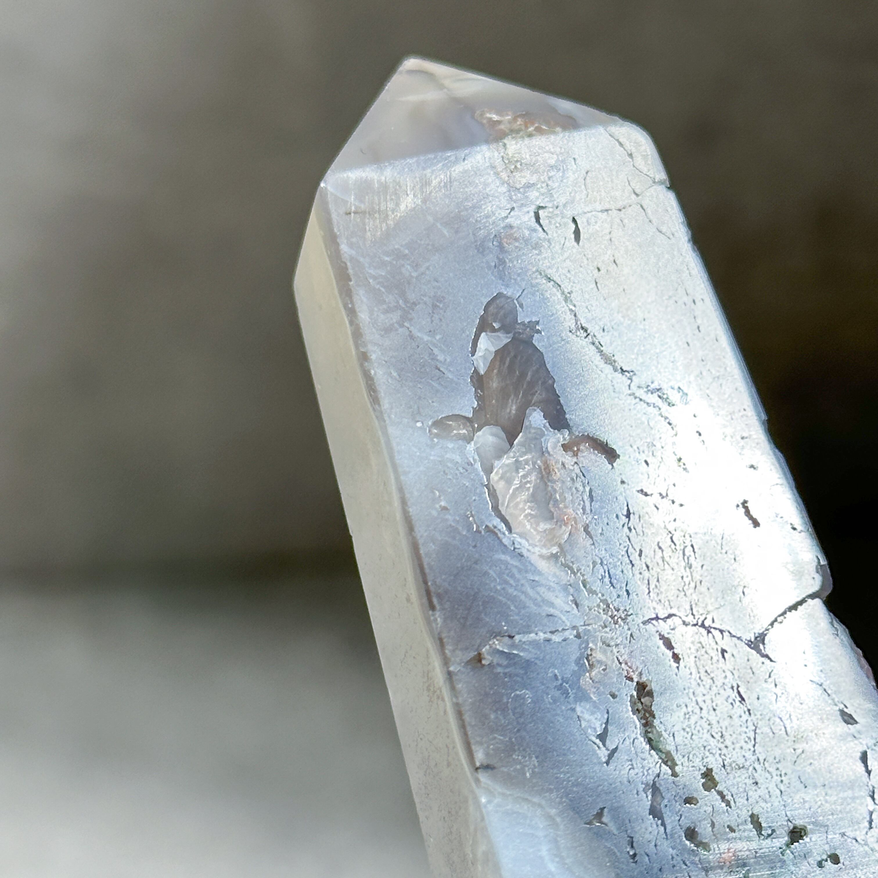 天然石 21cm越え クォーツタワー アゲート×クォーツ タワー21◇ Agate×Clear Quartz ◇天然石・鉱物