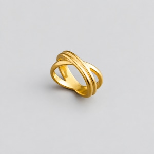 316L triple thick line ring #r49