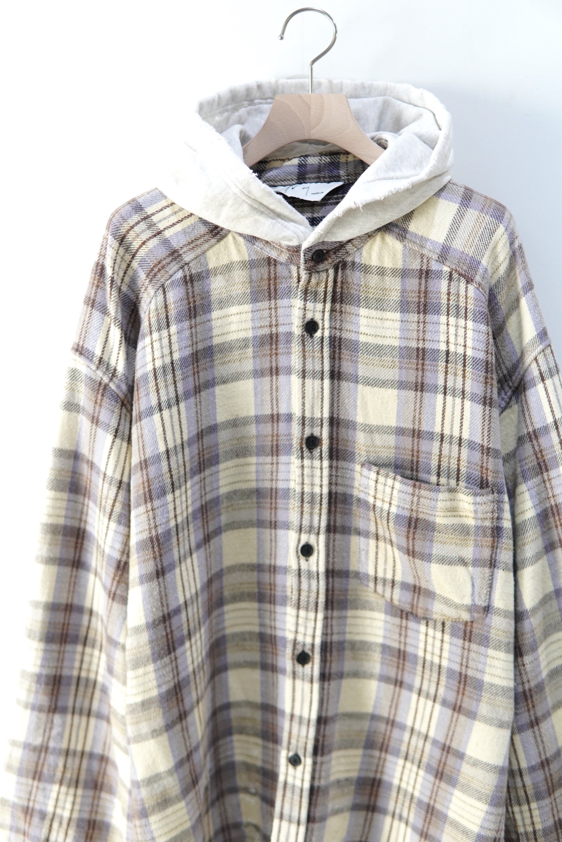 ANCELLM / NEL CHECK HOODIE SHIRT / ANC-SH67-B | POETRY