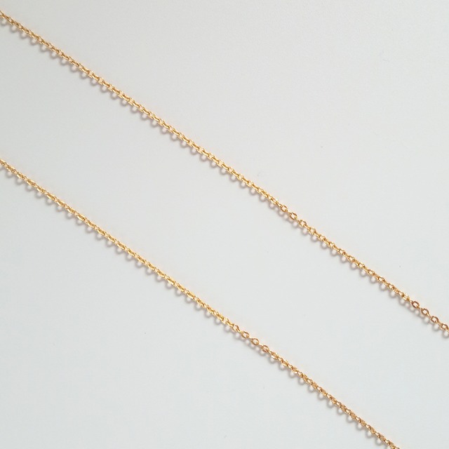 模様入りあずきチェーン｜SUS316L（ゴールド）60cm〈スライドボールで長さ調整可〉