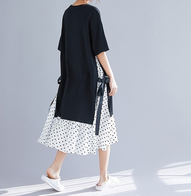 大きいサイズ レディース サイドスリットワンピース 長袖 秋冬 春夏 半袖 ブラック リボン ドット柄 S 大きいサイズ 送料無料 レディース通販店 kecchi 静岡 Base 大きいサイズ レディース サイドスリットワンピース 長袖 秋冬 春夏 半袖 ブラック リボン ドット柄 S 大きいサイズ 送料無料 レディース通販店 kecchi 静岡 Base