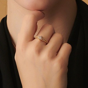 唐草模様のリング - ラブラドライトの神秘的な輝きに引き立つ R384