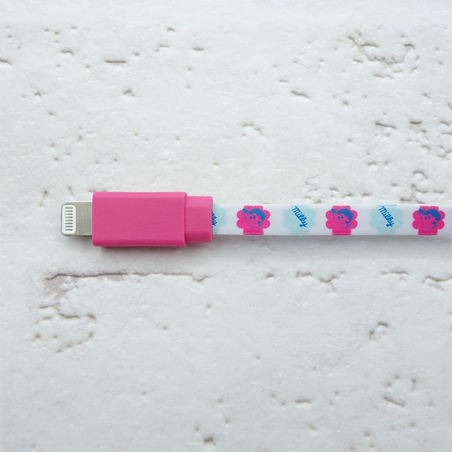 ペコちゃん Lightningケーブル ミルキー柄 Fj Lt1rd 1m フラットケーブル スマホ 充電 同期ケーブル Mfi認証品 ライトニングコネクタ対応 ライトニング端子搭載 Iphone Ipad Ipod対応 不二家 ミルキーフラワー かわいい ぺこちゃん メール便 Acrivo Online Shop