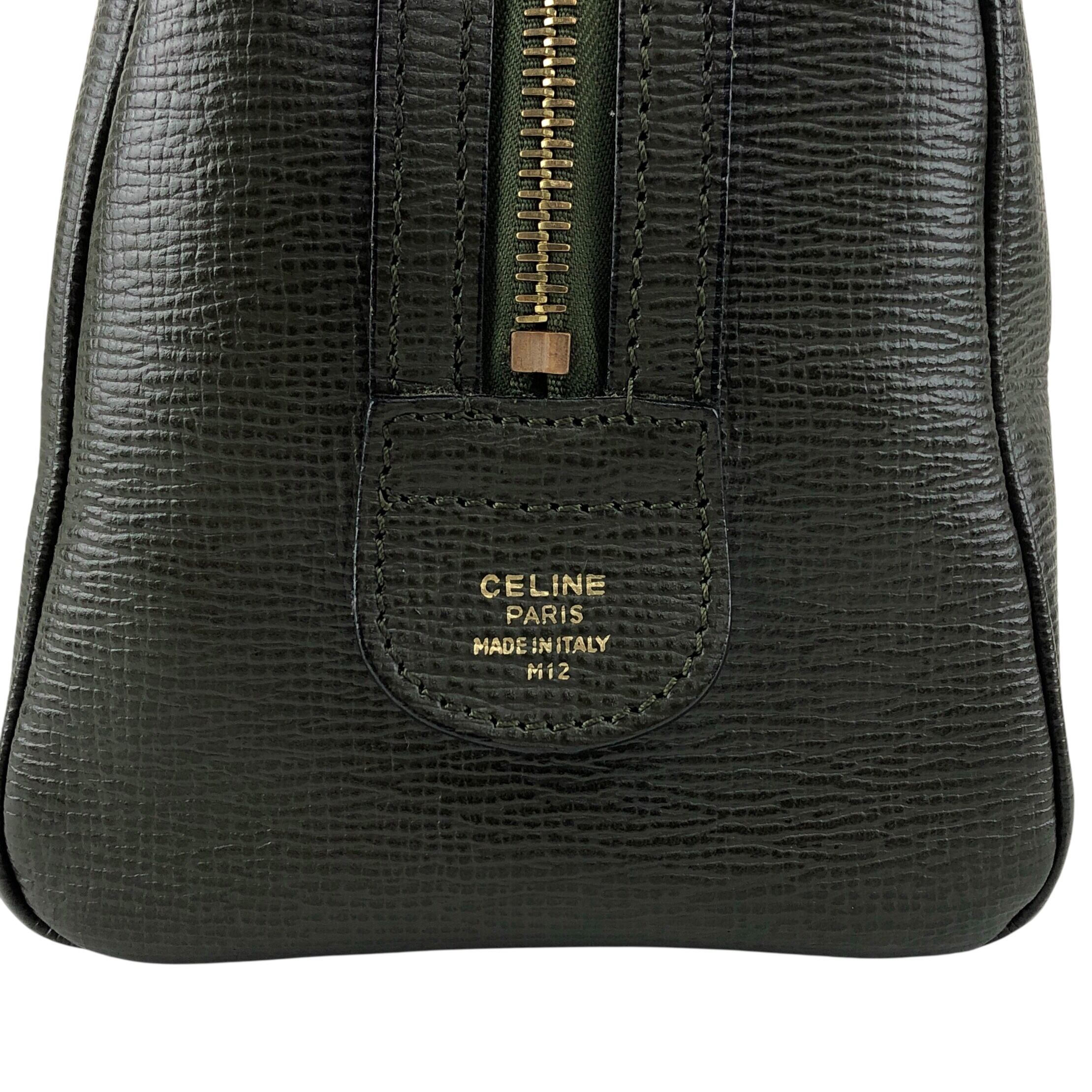 CELINE セリーヌ ショルダーバッグ グリーン ブラゾン型押し レザー