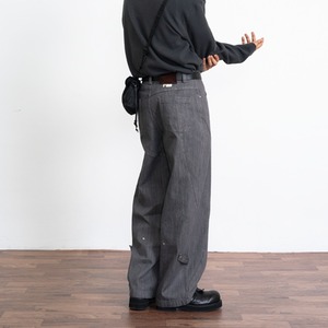 ライトグレー裾ベルトデニム　959