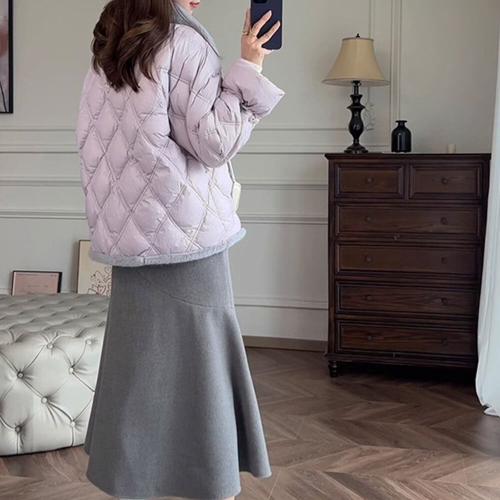 【送料無料】 キルティング ダウン ジャケット レディース 秋冬 韓国 ショート丈 アウター 防寒 保温 暖かい きれいめ 大人 かわいい カジュアル おしゃれ 通勤 通学 大人可愛い 大人女子