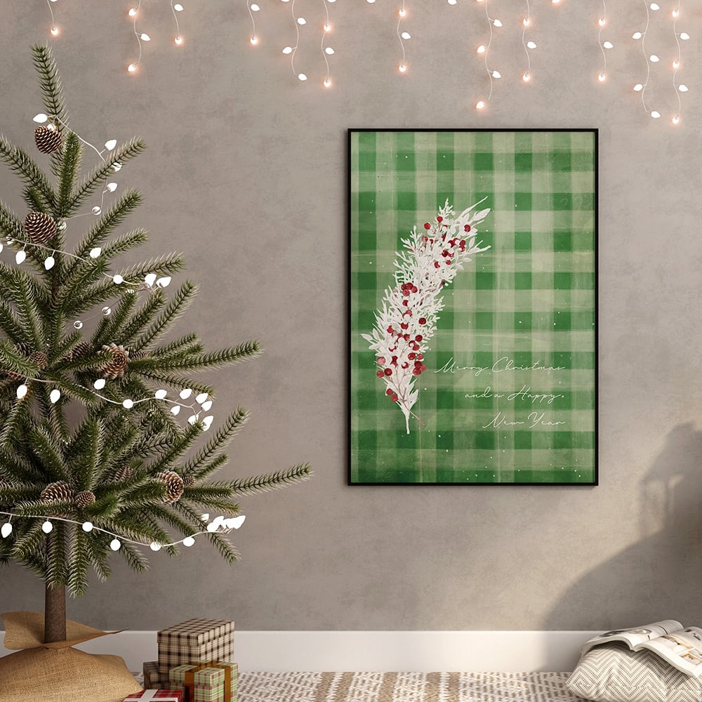 クリスマスツリーポスター / i1592/ クリスマス 冬 オーナメント 星