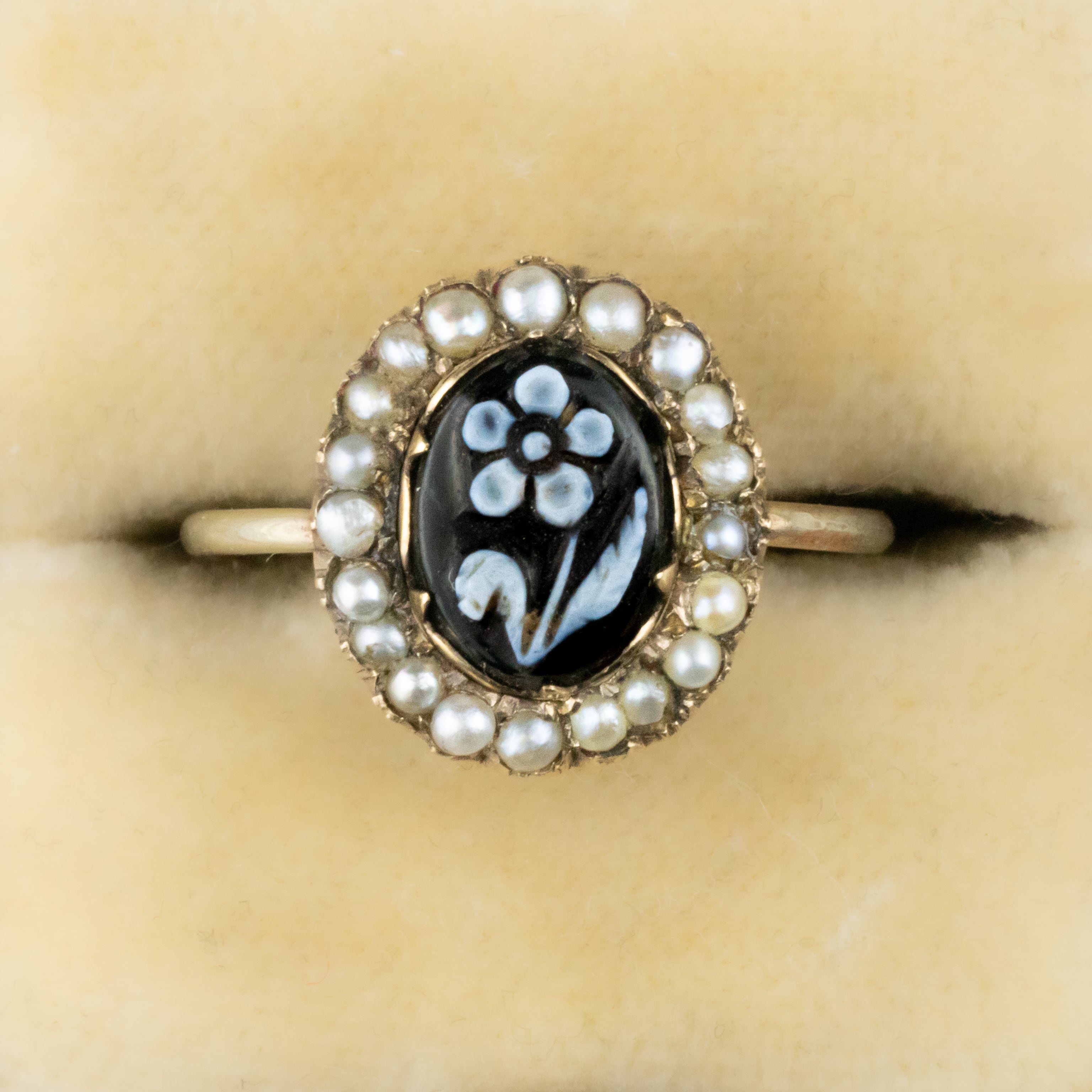 ◆1800年代 英国製！K9ピンクゴールド9金 ルビーとメレダイヤ2個 ブローチ イギリス ヴィクトリアン時代後半頃〜可憐な勿忘草が美しい