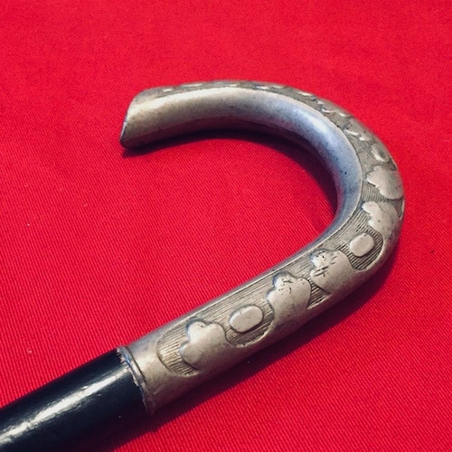 Antique Walking Stick Pewter Handle