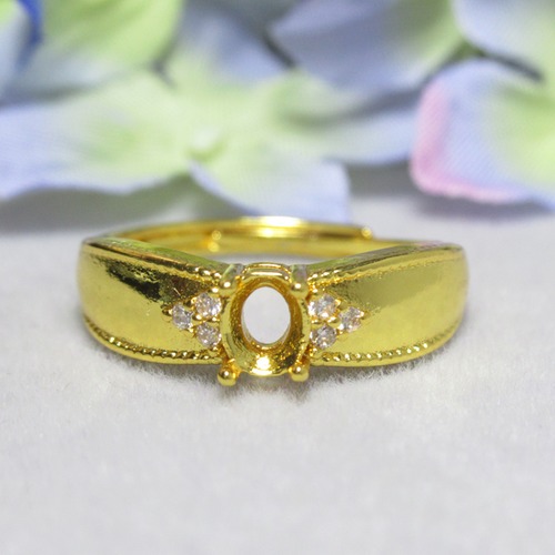 銅  5×4㎜ 3CZ ワイドバンド リング台 YG