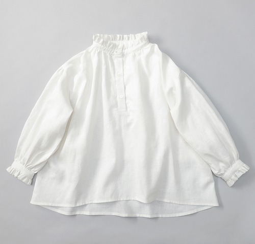 Ramie gather shirts      adult F   /   White