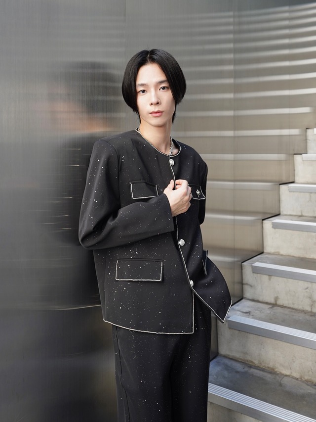 【ALUDE SELECT】edge line stone X lame jacket(2color)