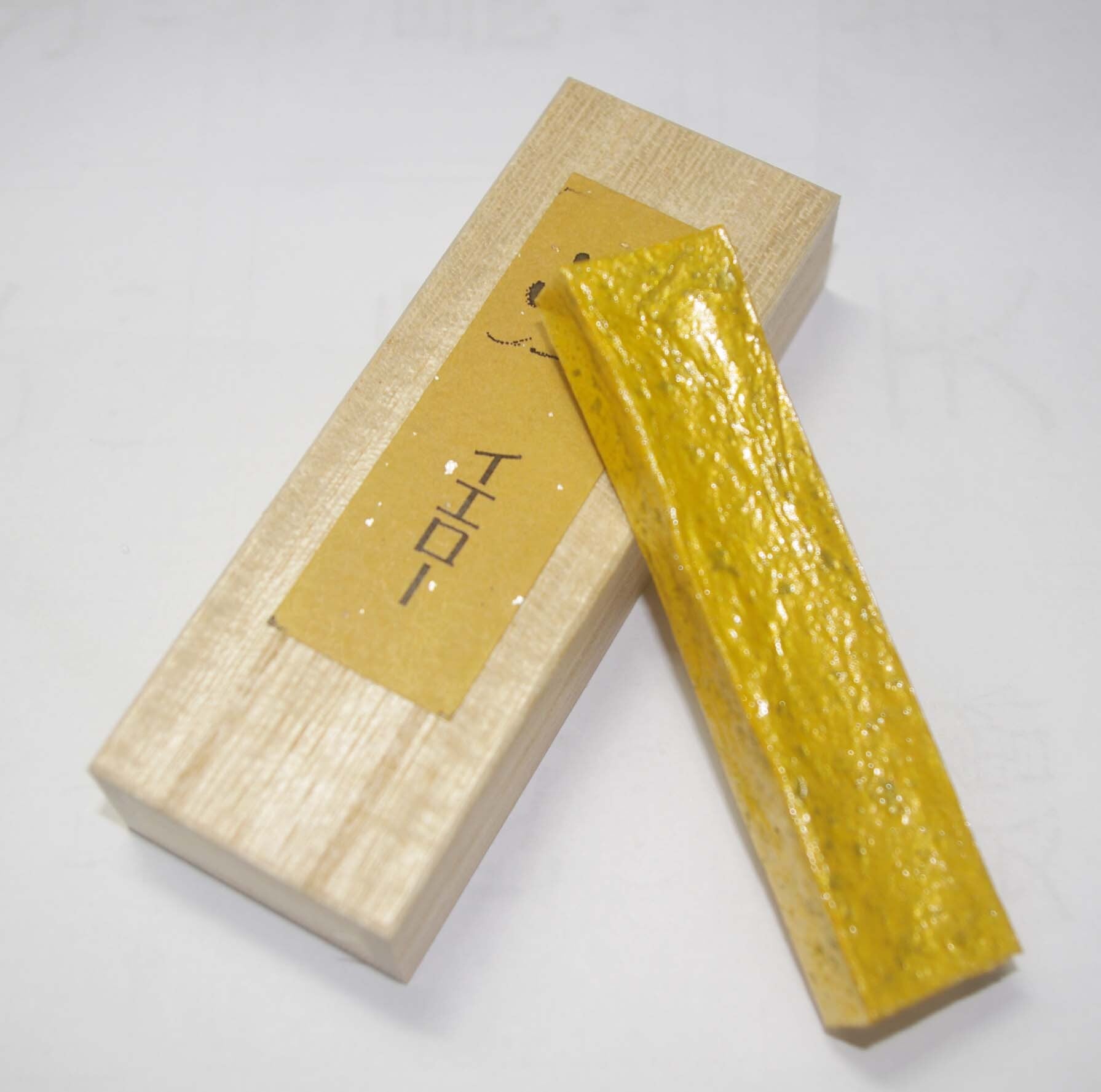 未使用品 茶道具 内銀 夕顔蒔絵 棗 岡澤伸之 共箱 二重箱 山中塗 薄茶