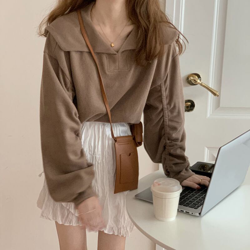 セーター ルーズブラックプルオーバー ブラウス スプリング 春物 ブラックストロベリース96749529856