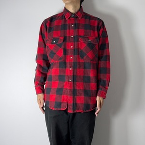 90s St.John's Bay heavy flannel shirt "made in USA" XL 古着