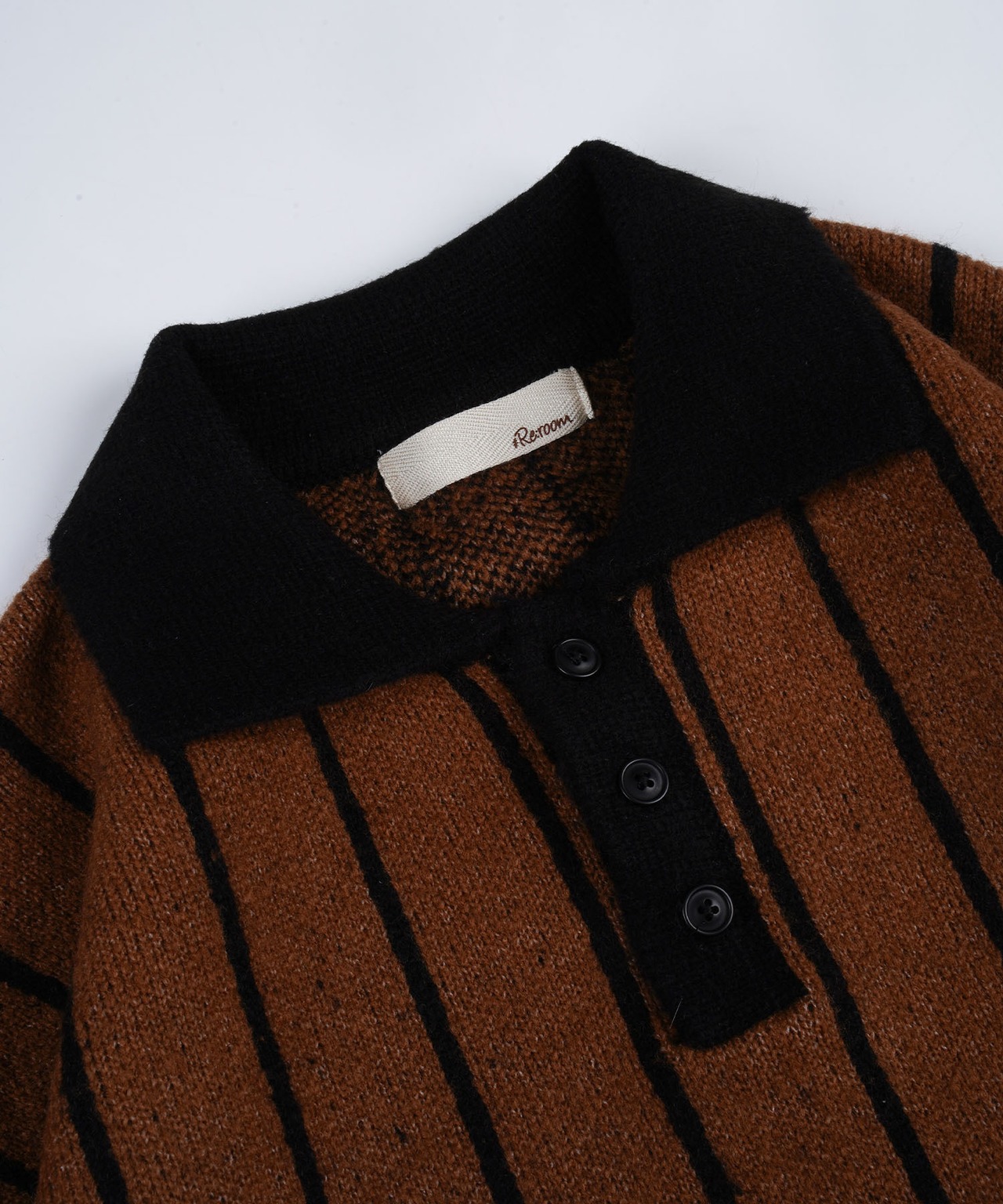 【#Re:room】STRIPE BIG KNIT POLO［REK137］