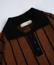 【#Re:room】STRIPE BIG KNIT POLO［REK137］