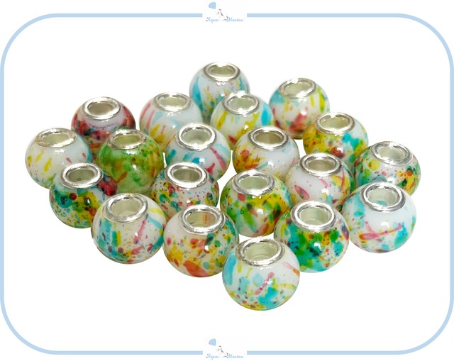 E201 -95 ランプワーク ガラス ビーズ チャーム 5個セット ヨーロピアン ハンドメイド パーツ 材料 アクセサリー 手芸 DIY オリエンタル ブレスレット ビーズ