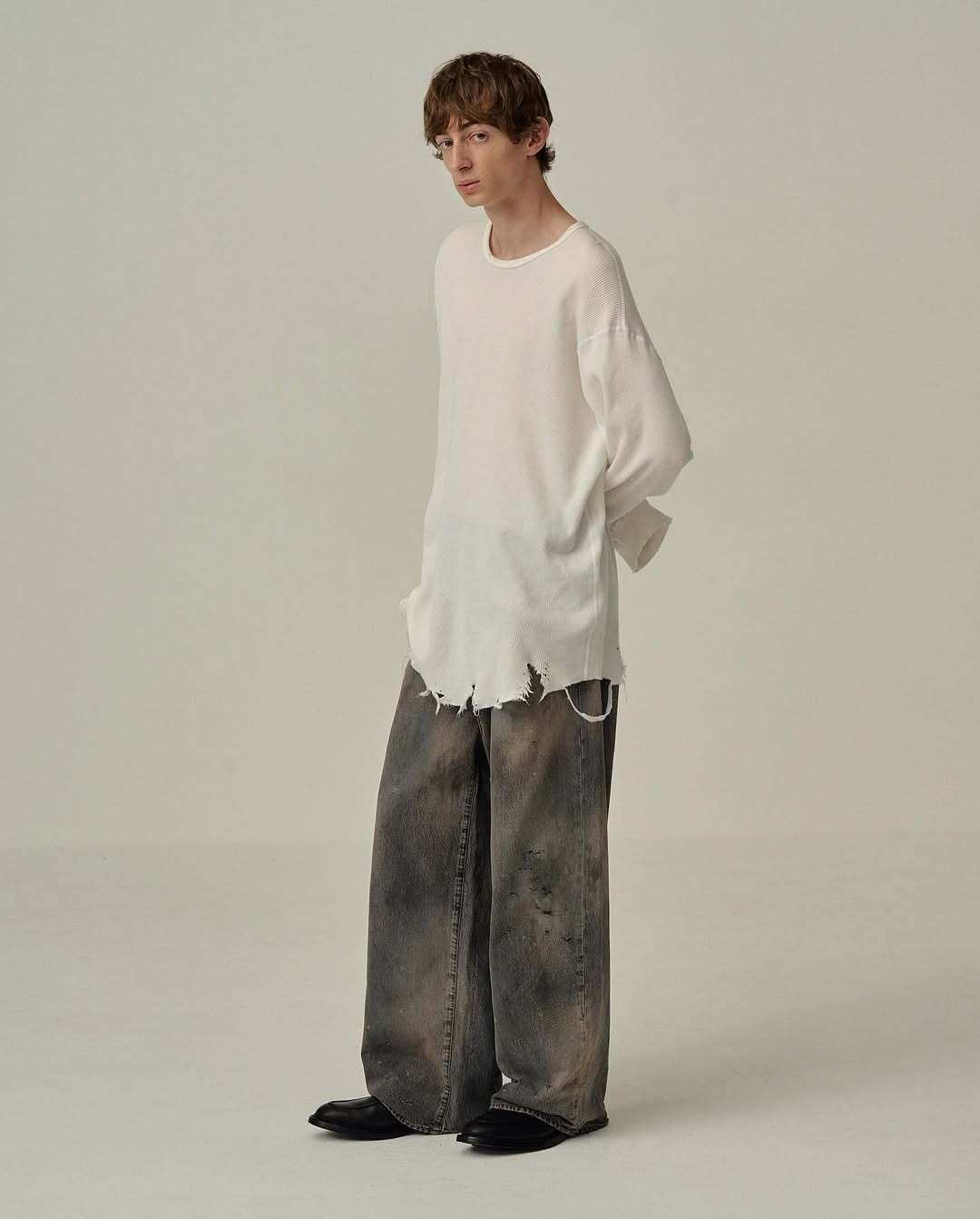 ANCELLM ダメージワッフル　25aw アンセルム 白 １ ANCELLM(アンセルム)】25AW 1st delivery発売開始のお知らせ