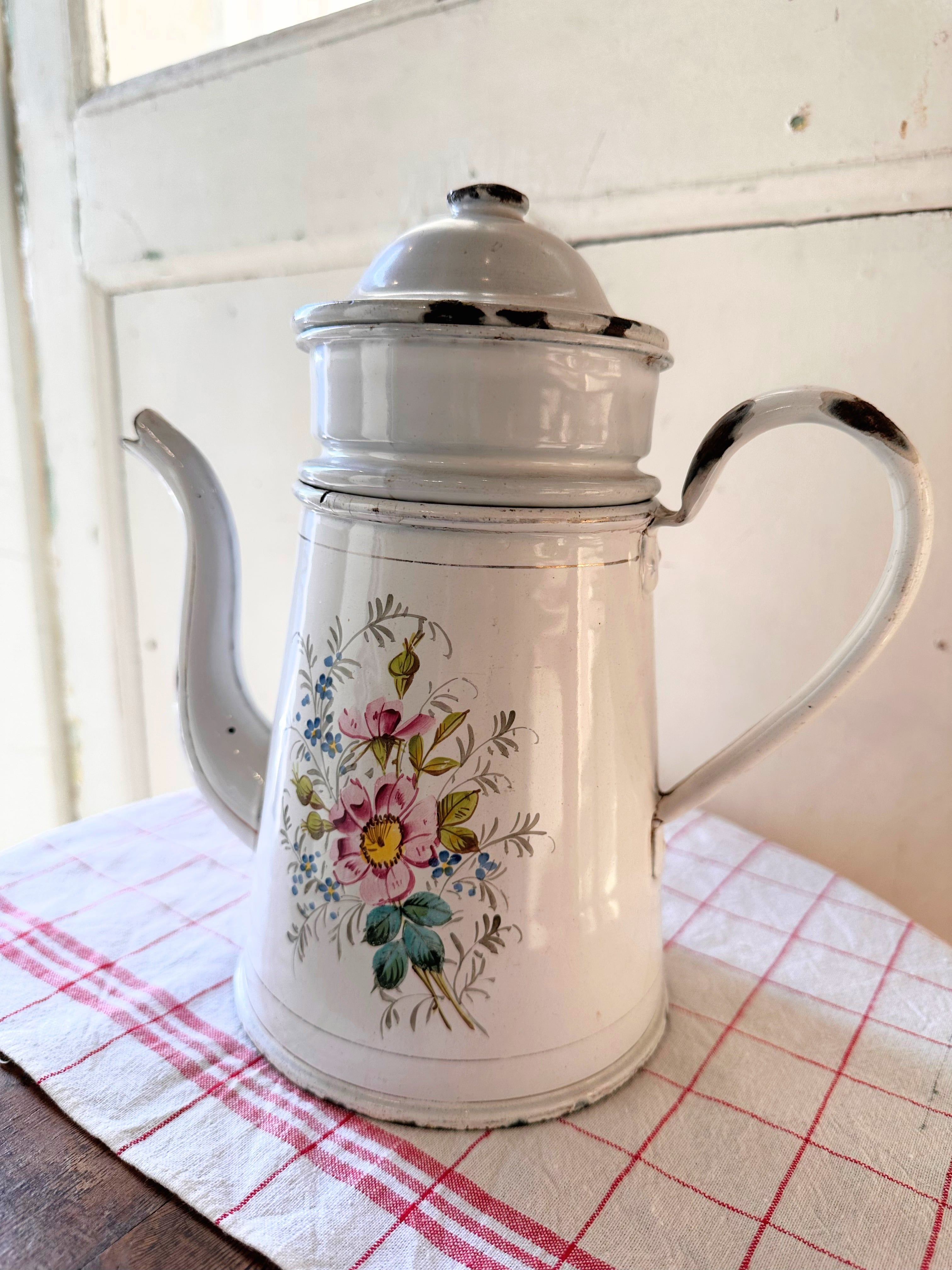 ETOILE French Coffee Pot 花柄琺瑯コーヒーポット | Brocante de La