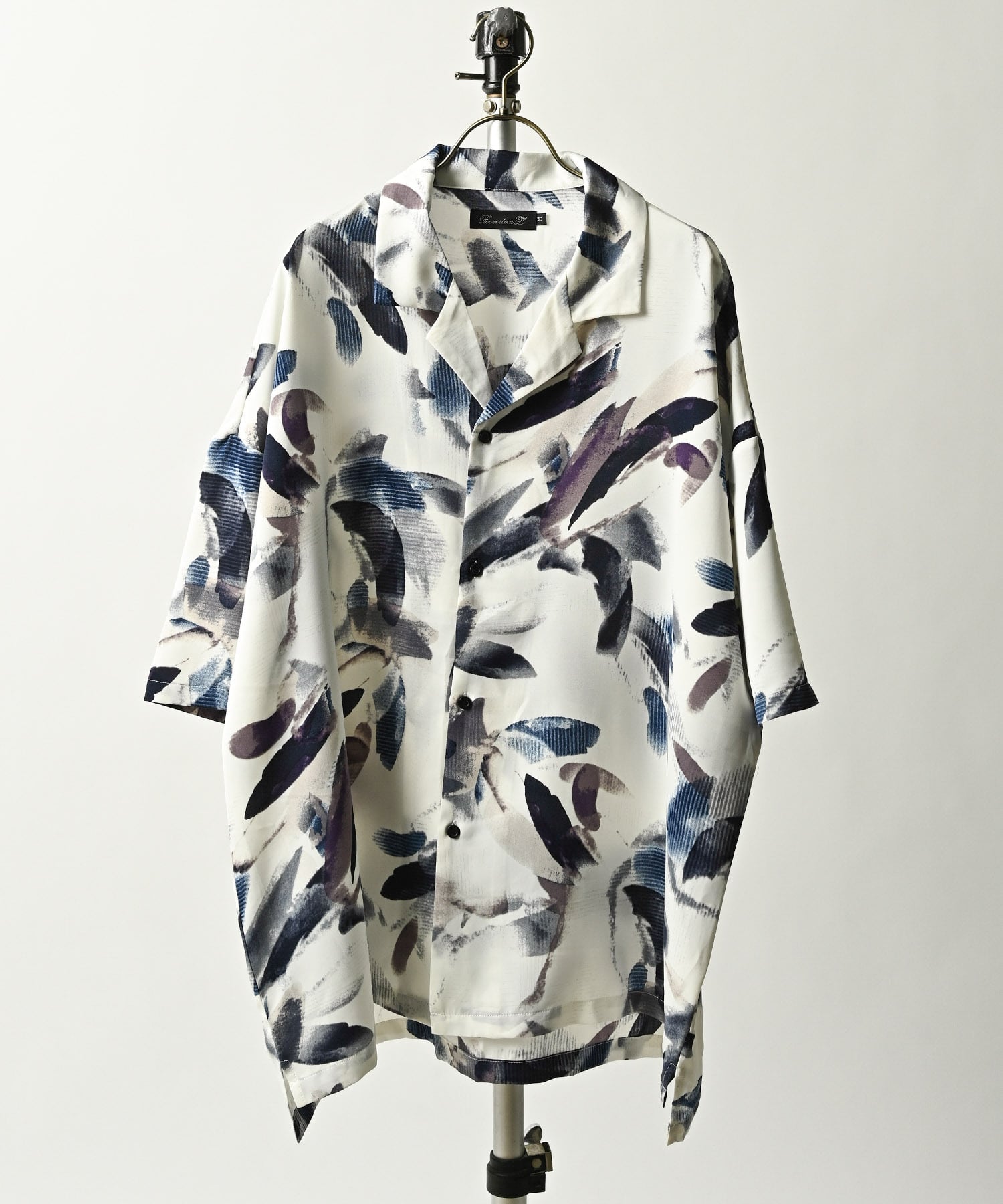 Revertical All-over print big silhouette open collar shirt (12) RV8960