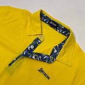 SRIXON スリクソン 柄切り替え ドライ 半袖 ポロシャツ サイズ LL /メンズ/ゴルフ/イエロー
