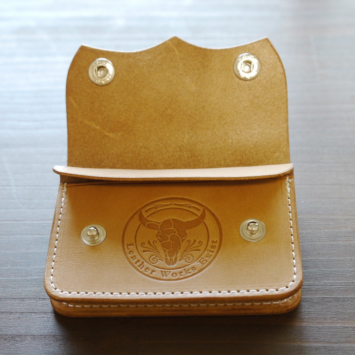 あんず　国産牛ヌメ革生成り　ミニトラッカーウォレット ミニミニトラッカーウォレット・ナチュラル 牛革 ヌメ革 生成り